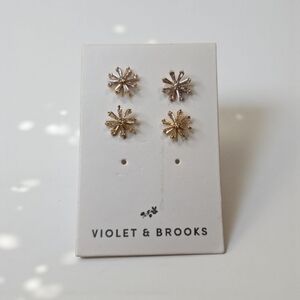 Gold and Silver Starburst Earrings Set